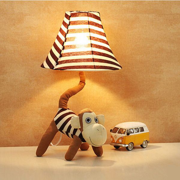 

creative fabrics monkey dimmable led e27 table lamp for children present lovely cartoon desk lamp for children