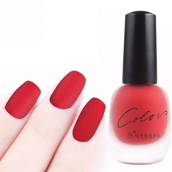 

non-toxic matte satin matte nail polish long lasting elegant quick-drying black wine red women nail art decoration