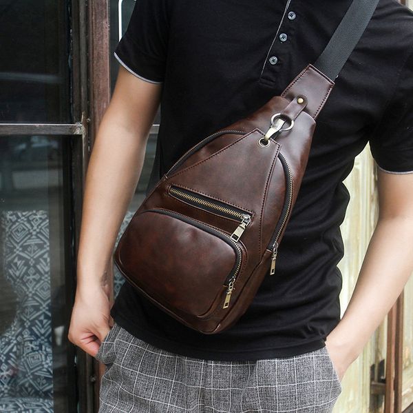 

cross body bag men fashion tide chest bag luxury bag men pu soft plain 2018 new arrival shoulder bags for men mens