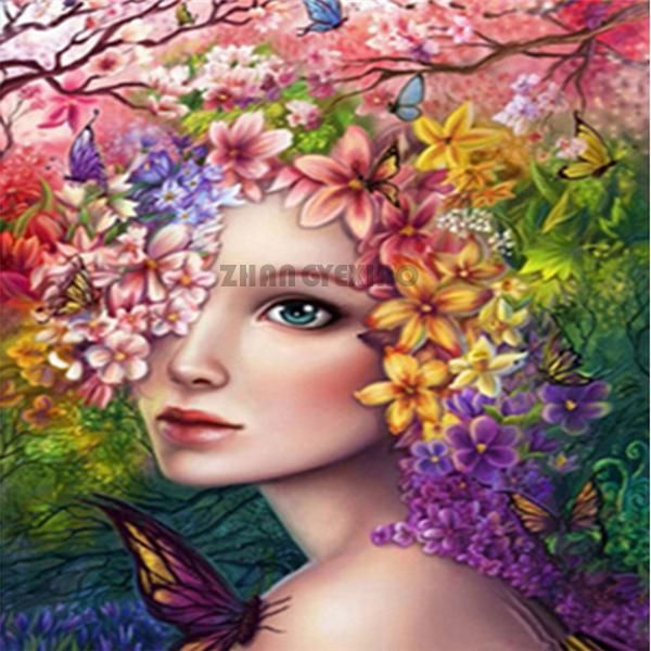 

diy diamond painting cross stitch kit rhinestone mosaic home decoration gift people butterfly fairy full round diamond embroidery yx3301