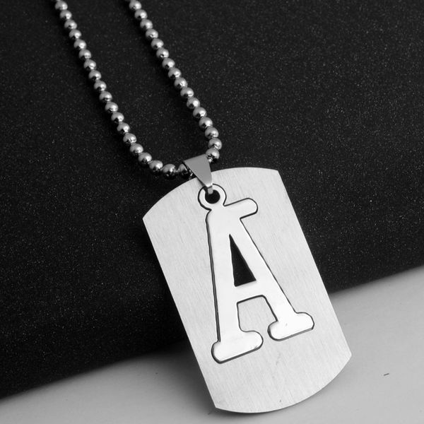 

1a stainless steel 26 english alphabet a charm necklace initial letter symbol detachable double layer text lucky gifts men, family, children, Silver