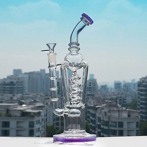 

12.5 Inchs Tall Пьянящий Dab Rigs Ресайклер Bongs Водопроводные трубы Percolator воды Bongs нефтяных вышек Кальяны Шиша С 14мм Joint