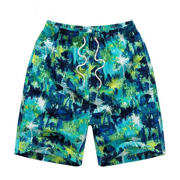 

regular men knee length shorts new arrival floral print decoration drawstring casual summer beach shorts pant for men, White;black