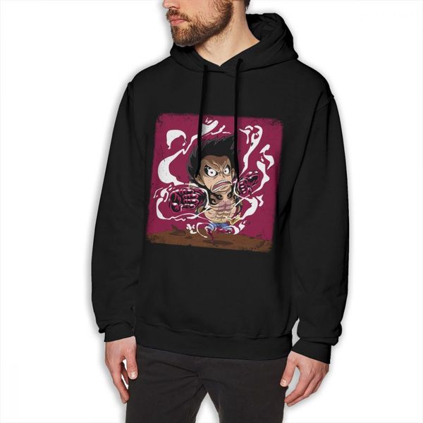 

one piece luffy sweatshirt for man fashion short sleeve round neck, Black