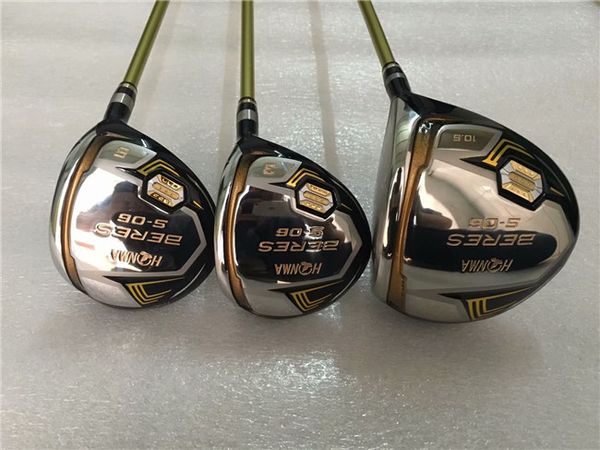 

golf clubs honma golf woods 3 star honma s-06 wood set driver + fairway woods r/s armrq x graphite shaft with head cover