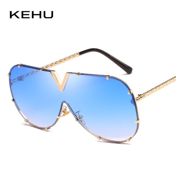 

kehu lady siamese sunglasses multicolor gradient eyeglasses alloy large frame sunglasses brand design uv400 k9511, White;black
