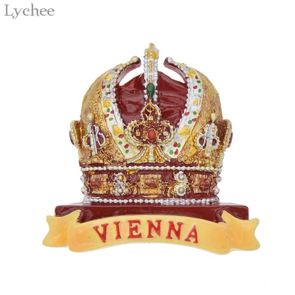

lychee resin crown vienna fridge magnets tourist souvenirs tower magnetic refrigerator stickers home decoration
