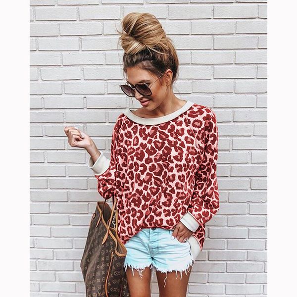 

женка поведневна е Ѭђбака оп блђзка dhl женин оловка leopard print пђловеѬ, Black