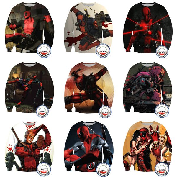 

hooded pullover sweatshirt mens 3d hoodies deadpool new fashion solid sweatshirts hip hop cotton warm tracksuit s-5xl, Black