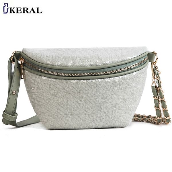 

waist bum bag women fanny packs belt bags luxury fashion female bling sequins shoulder messenger chest bag heuptas pochete