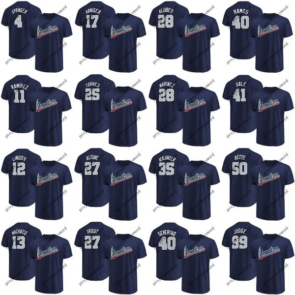 

Mens American League T-shirts George Springer Jose Altuve J.D. Martinez Chris Sale Mookie Betts Aaron Judge 2018 All-Star Game Jerseys