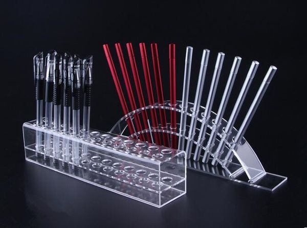 

5pcs acrylic pen holder cosmetic brush eyeshadow pencil color pen lipstick display stand rack cosmet crystal pencil shelf