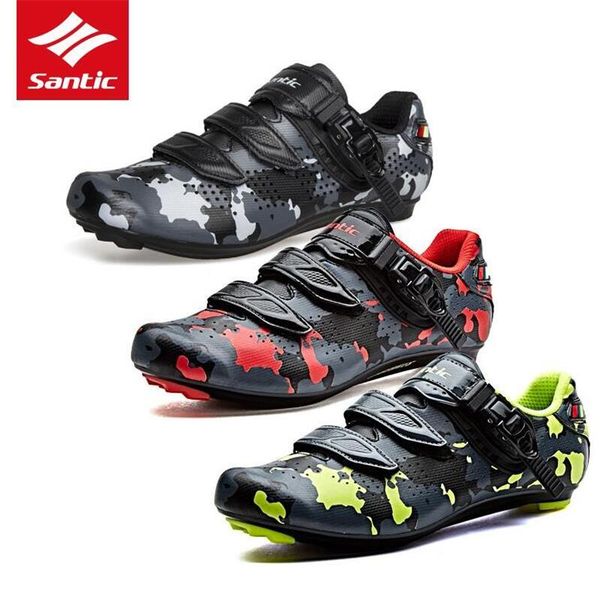 

santic 2018 men pro road cycling shoes pu breathable road bike shoes auto-locking athletic racing bicycle cycling equipme, Black