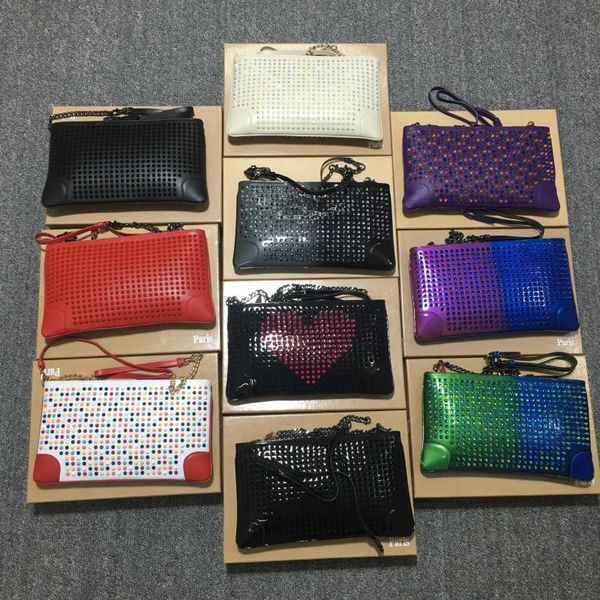 

fashion red bottom designer handbags women genuine leather bag rivet chain crossbody bags for women shoulder bags