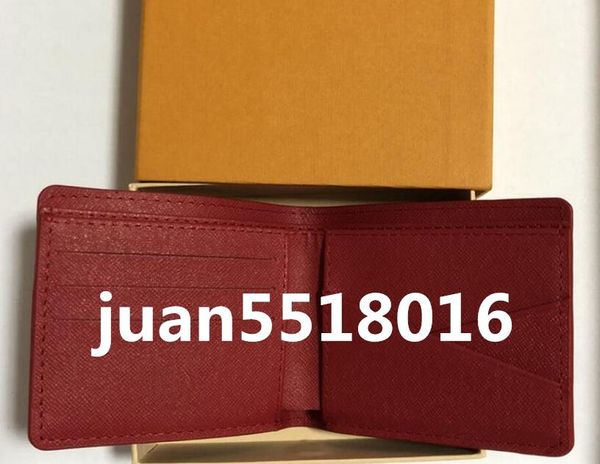 

С коробкой логотип Париж премиум красный кожаный тонкий бумажник х красный черный бумажник натуральная кожа открытый спортивная сумка