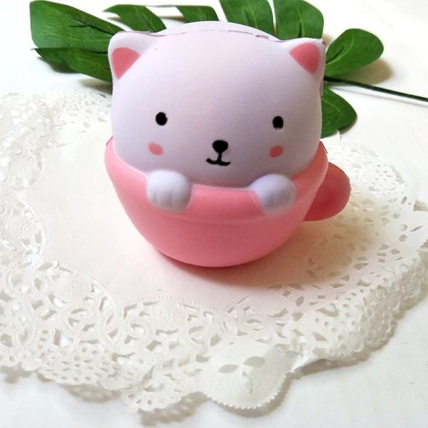 

pu sslow rebound foaming decompression toy simulation animal cup cat