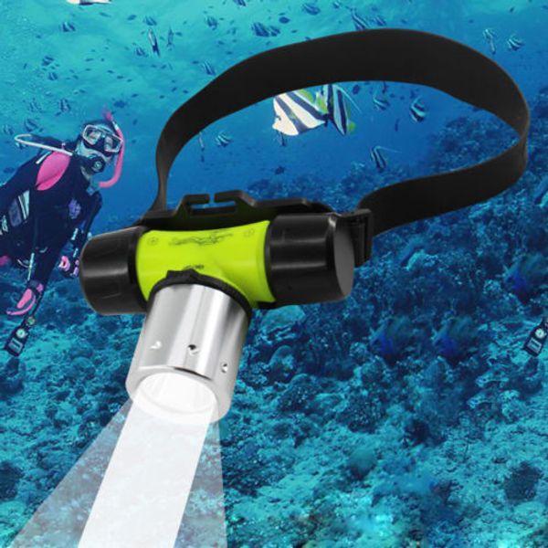 

led waterproof diving headlamp underwater headlight cree t6 20m dive swimming fishing hunting flashlight 18650/ aaa with original box