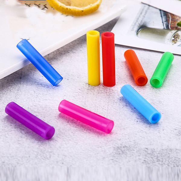 

bar accessories 100pcs/lo teeth shockproof straw silicone sleeve stainless steel straw reusable 6mm straw sleeve protector accessories