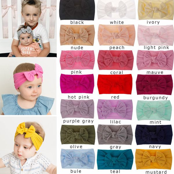 

Baby knot bow headband kid girl hair band children headwear boutique hair acce orie 21color turban aaa1404