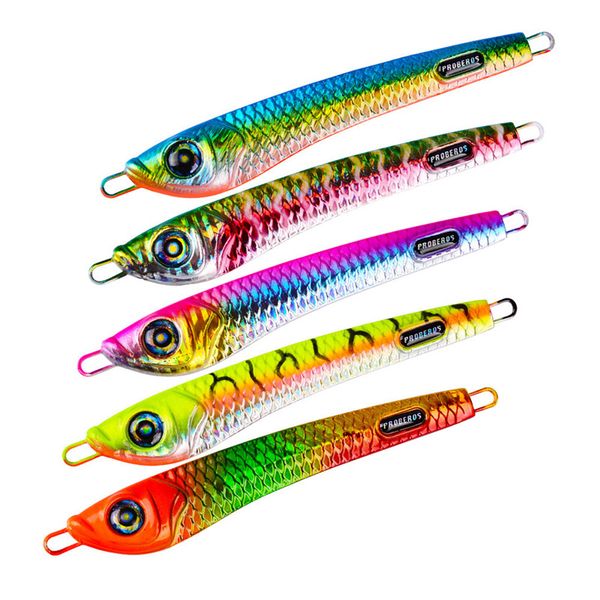 

brand rainbow color metal jigs spoons bait 100g 14cm antirust iron lead fish spinner baits fishing lure
