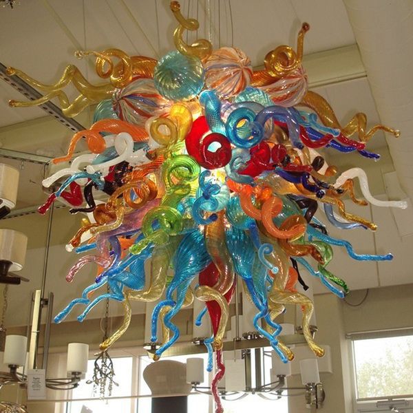 

china factory-outlet hand blown multicolor lamp chandelier lights modern art decor home designed led chihuly style light