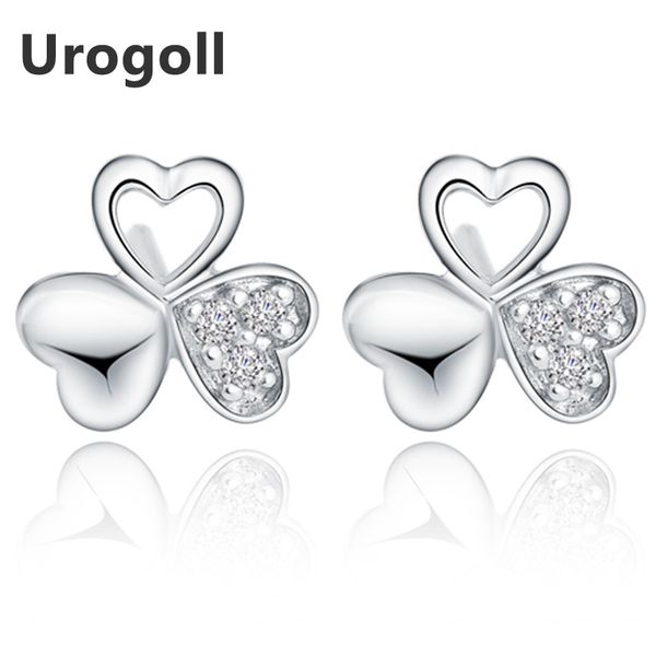 

classic 100% real genuine 925 sterling earrings jewelry leaves solid 925 silver stud earrings for women fine jewelry gifts, Golden;silver