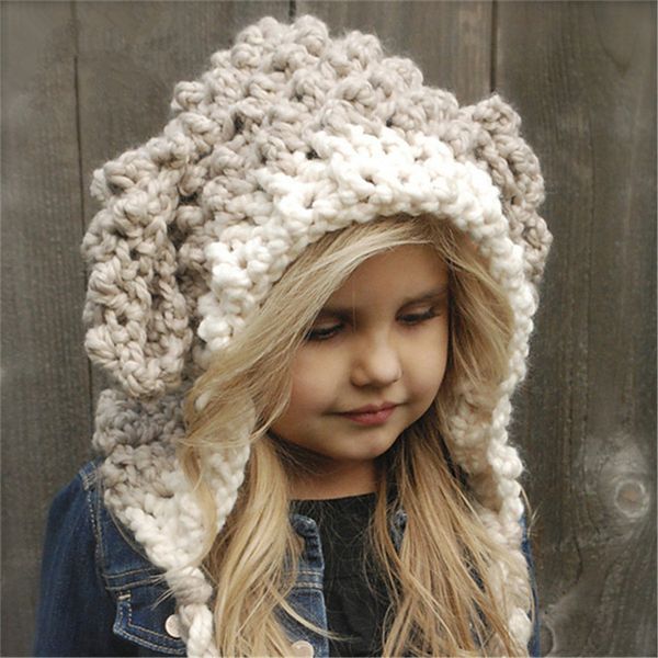 

baby warm cap scarf cap kids infant llama warm knitted hats children cartoon warmer winter crochet hat 3color 30pcs t1g126, Yellow