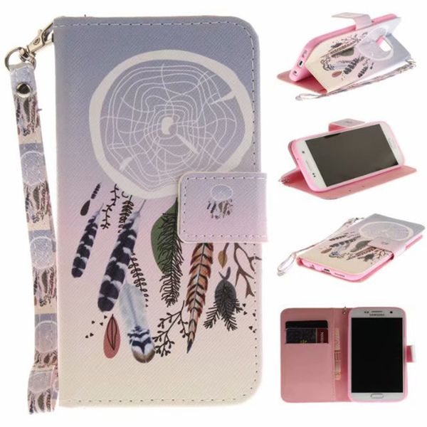 

flip wallet case for samsung galaxy s7 cases coque animal wolf owl tiger lion painted pu leather phone bags accessories cover