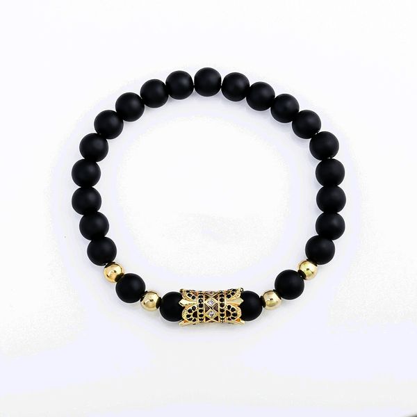 

classic natural stone black beads bracelets zircon decoration women chakra bangles bijoux men jewelry friend