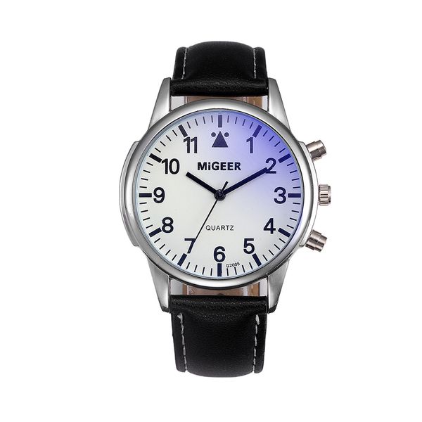 

migeer fashion casual men's watch stainless steel leather strap watch reloj hombres 2018 clok luxury men watches, Slivery;brown