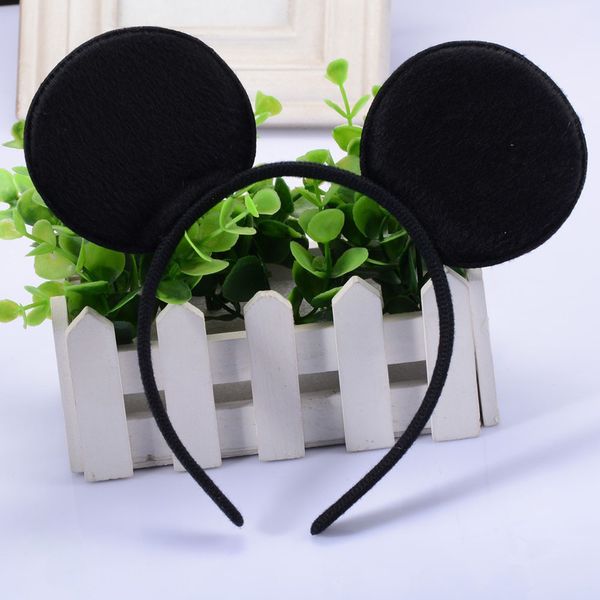 

1pcs/lot ear with glitter sequin bow on black/white/red stripe & dot headband for girls mouse hairband