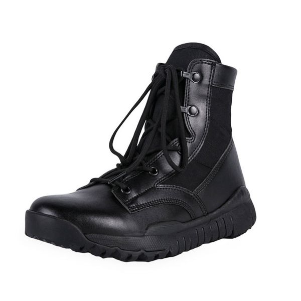 

mens women ultralight combat military boots outdoor tactical mountain hiking boots special forces army trekking boots, Black
