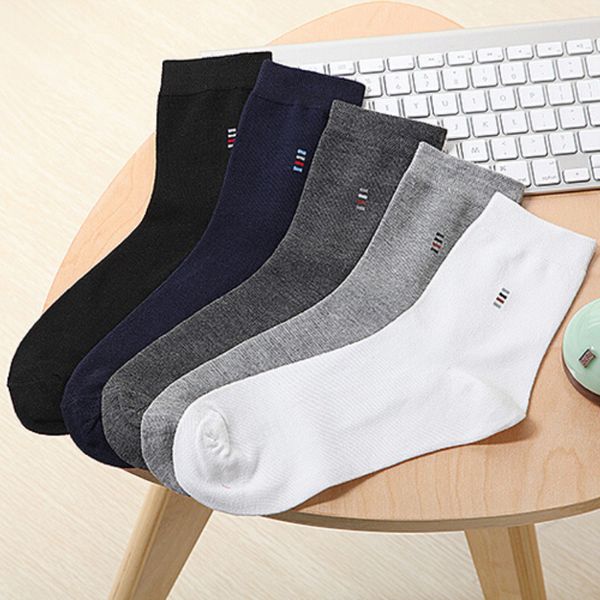 

new casual work ol small geometry men 's socks 20pcs =(10pair )cotton socks wholesale, Black