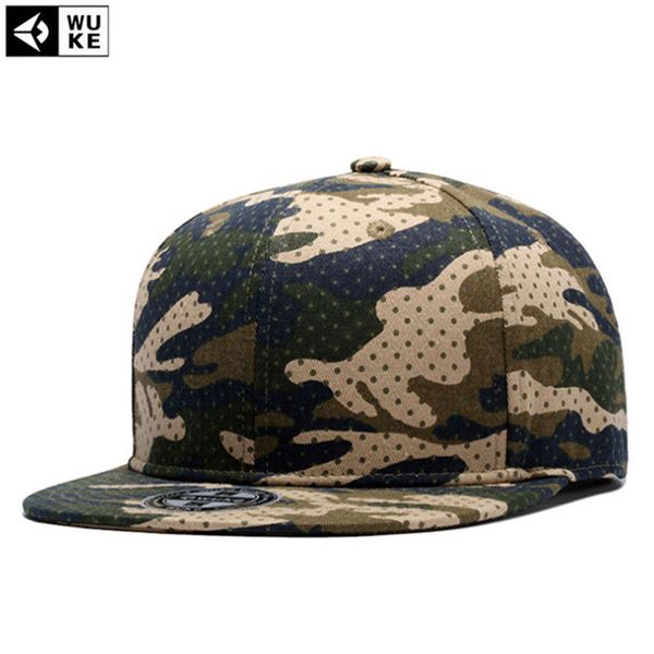 

wuke] brand camo camouflage pattern baseball cap flat hip hop hats for men women snapback bones hat outdoor gorras, Blue;gray