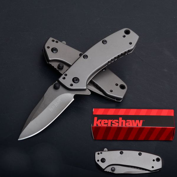 

Kershaw 1555TI Titanium Folding Knife Hinderer Design Flipper Tactical Camping Survival Pocket EDC Hunting Collection Gift Knives P466R