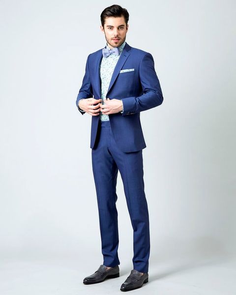 

royal blue men suits wedding tuxedos 2piece(jacket+pants) terno masculino slim fit groom suits bridegroom man prom business wear, Black;gray