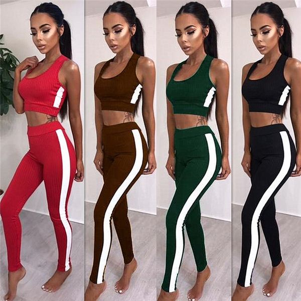 

Women 039 track uit 2pc women port wear 2018 olid color leevele ve t top long pant ca ual port et apparel 107