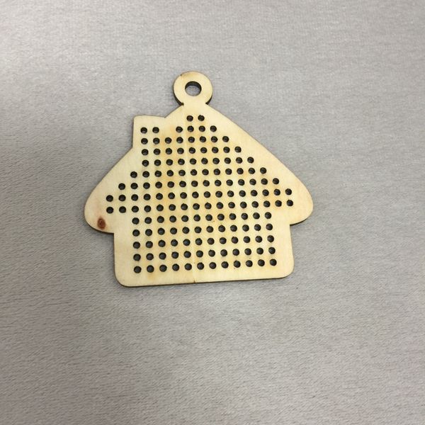

50 pcs cross stitch blank wood pendant small house wooden decor