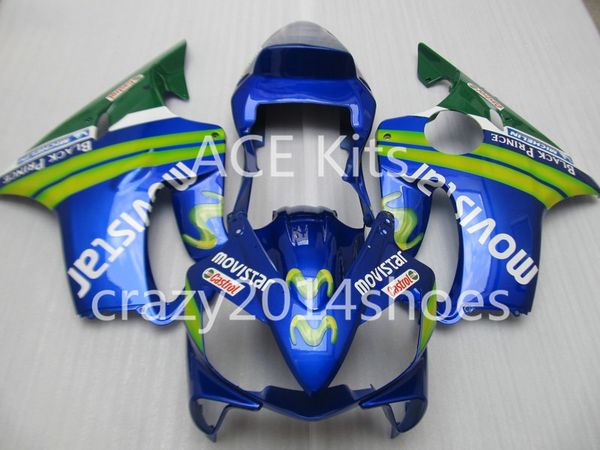 

body repair parts for honda cbr600 f4i 01 02 03 cbr600f4i 2001 2002 2003 f4i cbr600 blue green fairings set hp3