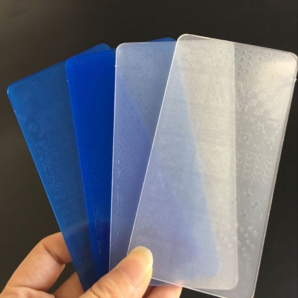 

1pc plastic flower design plastic nail stamping plates 6*12 cm nail art image stampping art plates manicure template jkl01#, White