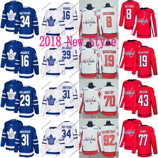 

Toronto Maple Leafs Jersey Mitchell Marner Auston Matthews William Nylander Capitals Alex Ovechkin Braden Holtby T.J. Oshie Capitals Jerseys