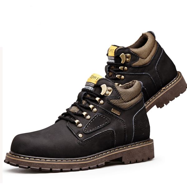 

autumn winter fashion boots casual outdoor sports working trekking martin boots military boots for men, Black