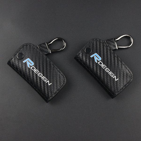 

5pcs carbon fiber cloth car remote key case shell cover car styling key cover for volvo xc60 xc90 v60 s60 c70 v40 s80 car accessories