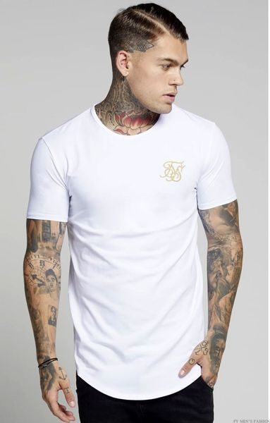 

Summer Men T-Shirts Ss Sik Silk Kanye West Casual Black White Gray High Street Hip Hop T-shirts