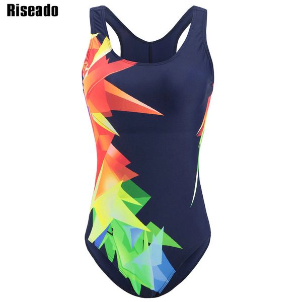 

riseado new swimwear women 2018 one piece swimsuit female sport competition swimming suits for women bathing suits, White;black