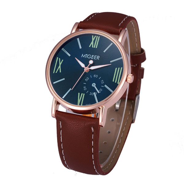 

watch men watch new fashion watches men analog quartz sport leather wrist watches relojes para hombre saat relogio masculino, Slivery;brown