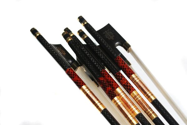 

5pcs violin bow 4/4 grade carbon fiber bow straight pernambuco level