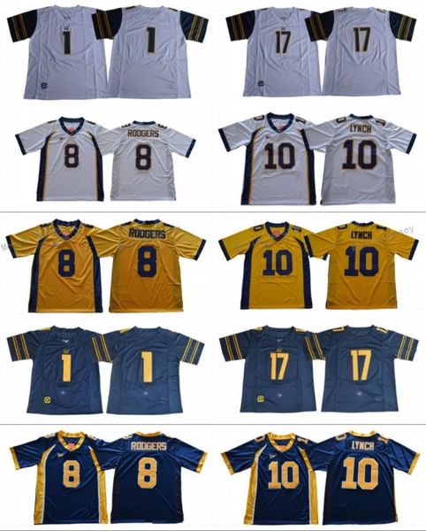 

California Golden Bears 8 Aaron Rodgers Jersey Men College Football 1 DeSean Jackson 10 Marshawn Lynch 17 Vic Wharton III 1 Melquise Stovall