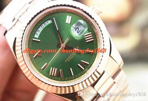 

2019 luxury watches 41mm yellow gold/silver green roman - 228238 automatic mechanical movement men watch men's watch watches, Slivery;brown