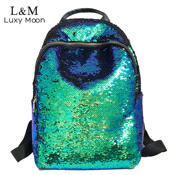 

glitter bling sequins backpack women large capacity feminina 2018 leather backpack for girls travel school bags xa541h